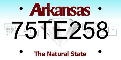 75TE258 Arkansas License Plate