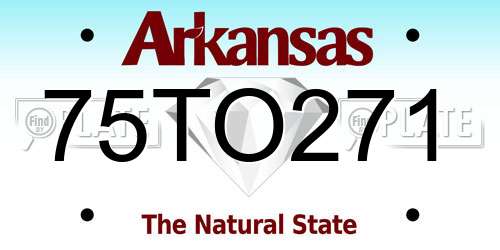 75TO271 Arkansas License Plate
