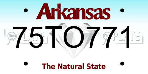 75TO771 Arkansas License Plate