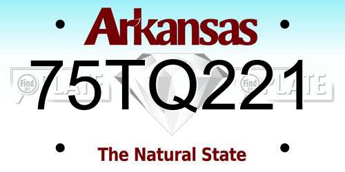 75TQ221 Arkansas License Plate