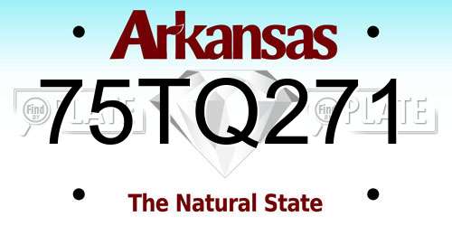 75TQ271 Arkansas License Plate