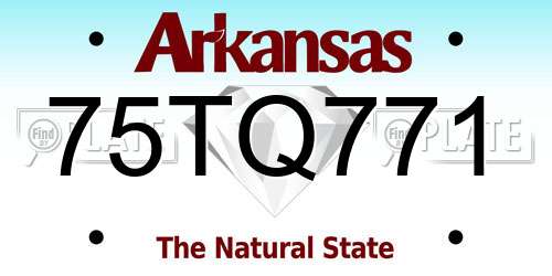 75TQ771 Arkansas License Plate