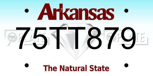 75TT879 Arkansas License Plate