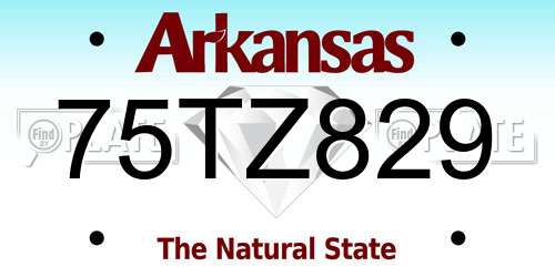 75TZ829 Arkansas License Plate