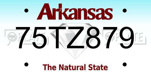 75TZ879 Arkansas License Plate
