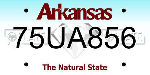 75UA856 Arkansas License Plate