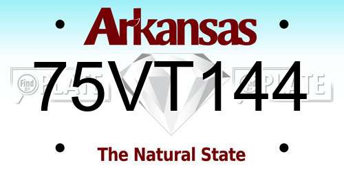 75VT144 Arkansas License Plate