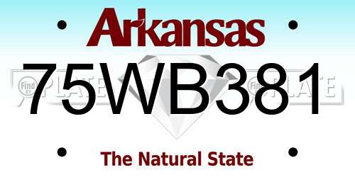 75WB381 Arkansas License Plate