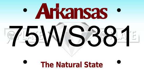 75WS381 Arkansas License Plate