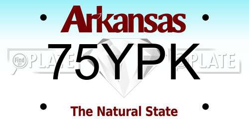 75YPK Arkansas License Plate
