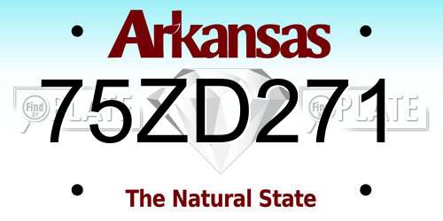 75ZD271 Arkansas License Plate