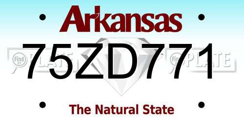 75ZD771 Arkansas License Plate
