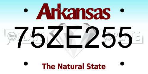 75ZE255 Arkansas License Plate