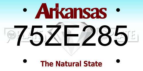 75ZE285 Arkansas License Plate