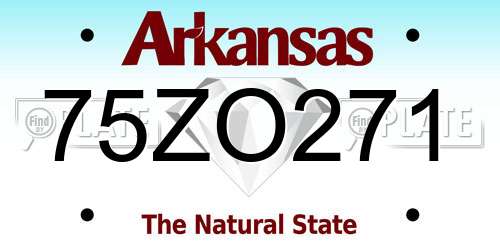 75ZO271 Arkansas License Plate