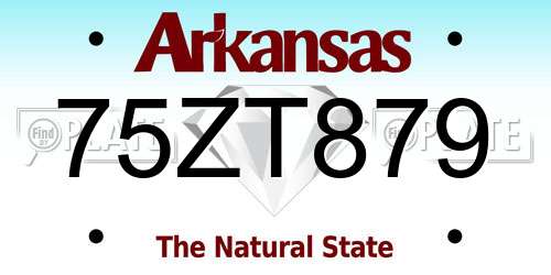 75ZT879 Arkansas License Plate