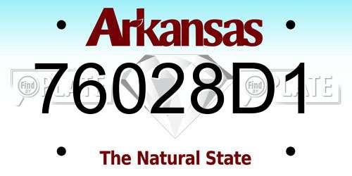 76028D1 Arkansas License Plate
