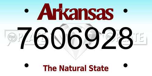 7606928 Arkansas License Plate
