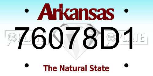 76078D1 Arkansas License Plate