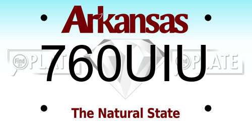 760UIU Arkansas License Plate