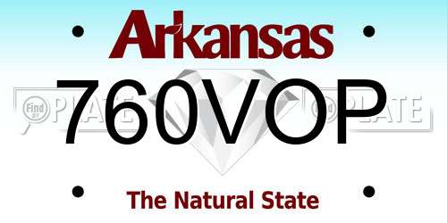 760VOP Arkansas License Plate