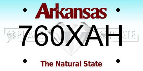760XAH Arkansas License Plate