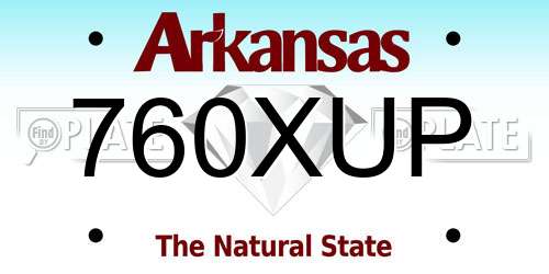 760XUP Arkansas License Plate