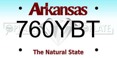 760YBT Arkansas License Plate