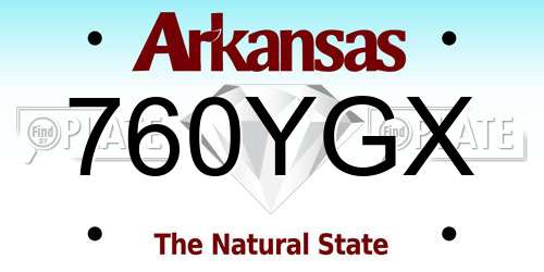 760YGX Arkansas License Plate