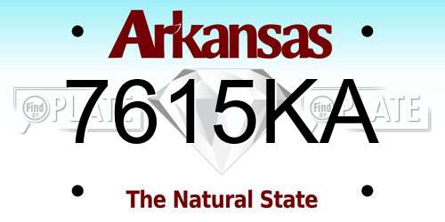 7615KA Arkansas License Plate