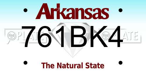 761BK4 Arkansas License Plate