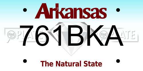 761BKA Arkansas License Plate