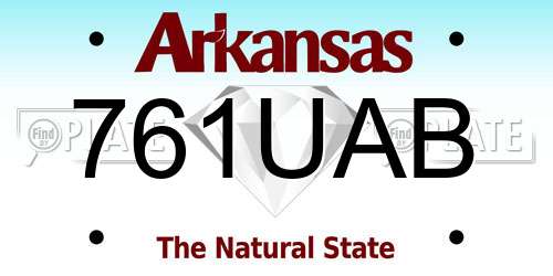 761UAB Arkansas License Plate