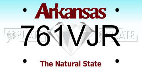 761VJR Arkansas License Plate