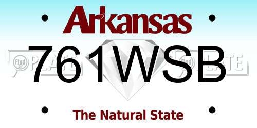 761WSB Arkansas License Plate