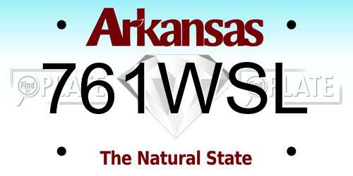 761WSL Arkansas License Plate