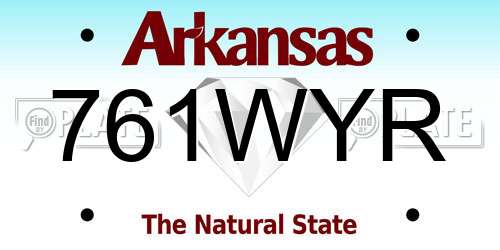 761WYR Arkansas License Plate