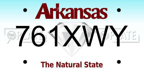 761XWY Arkansas License Plate