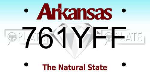 761YFF Arkansas License Plate