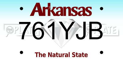 761YJB Arkansas License Plate