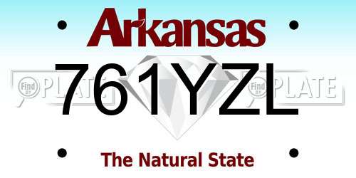 761YZL Arkansas License Plate