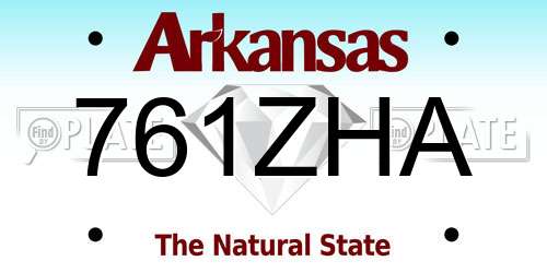 761ZHA Arkansas License Plate