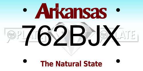 762BJX Arkansas License Plate