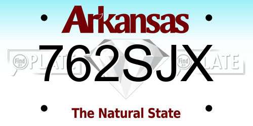 762SJX Arkansas License Plate