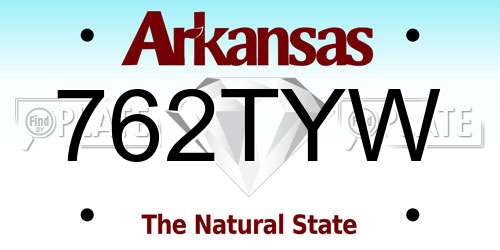 762TYW Arkansas License Plate