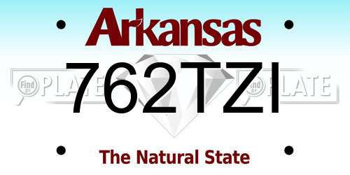 762TZI Arkansas License Plate