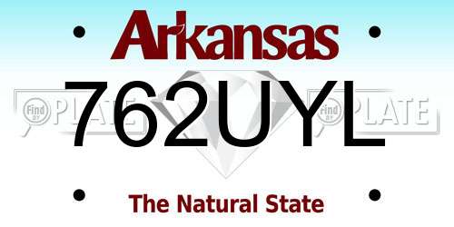 762UYL Arkansas License Plate