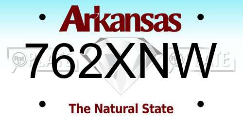 762XNW Arkansas License Plate