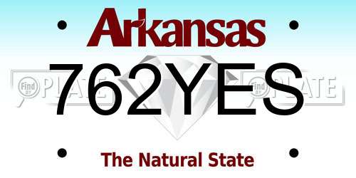 762YES Arkansas License Plate