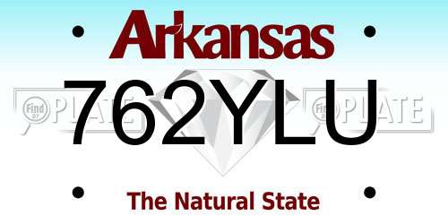 762YLU Arkansas License Plate